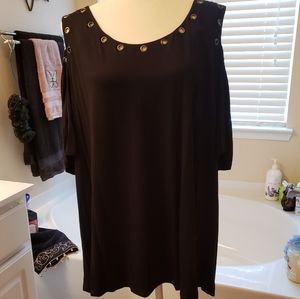 Evolution Black Cold Shoulder Blouse
